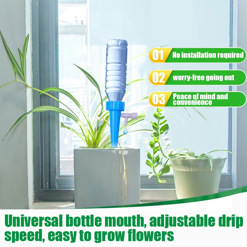 Sistema De Riego Automático Por Goteo - 12 Piezas, Con Válvula Ajustable, Para Plantas De Interior Y Exterior