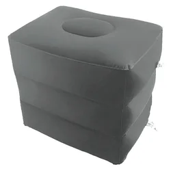Inflatable Kids Travel Footrest Pillow for Comfortable Sleep (Dark Gray)
