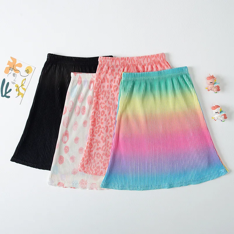 Korean Girls Suit Summer Children Skirt Rainbow 2 4 6 8 10 12Years children skirts