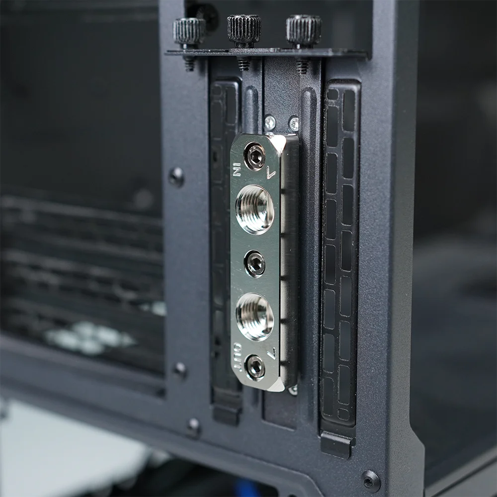 IceManCooler PC Case Nickel Plated PCI Position Bracket Split Water Cooling Transfer Board Cross Connect External Liquid Loop