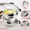 Stainless Steel Steamer Cooking Pot Set, Steamer for Cooking, Steamer Pan Set with Glass Lid, Momo Maker 3