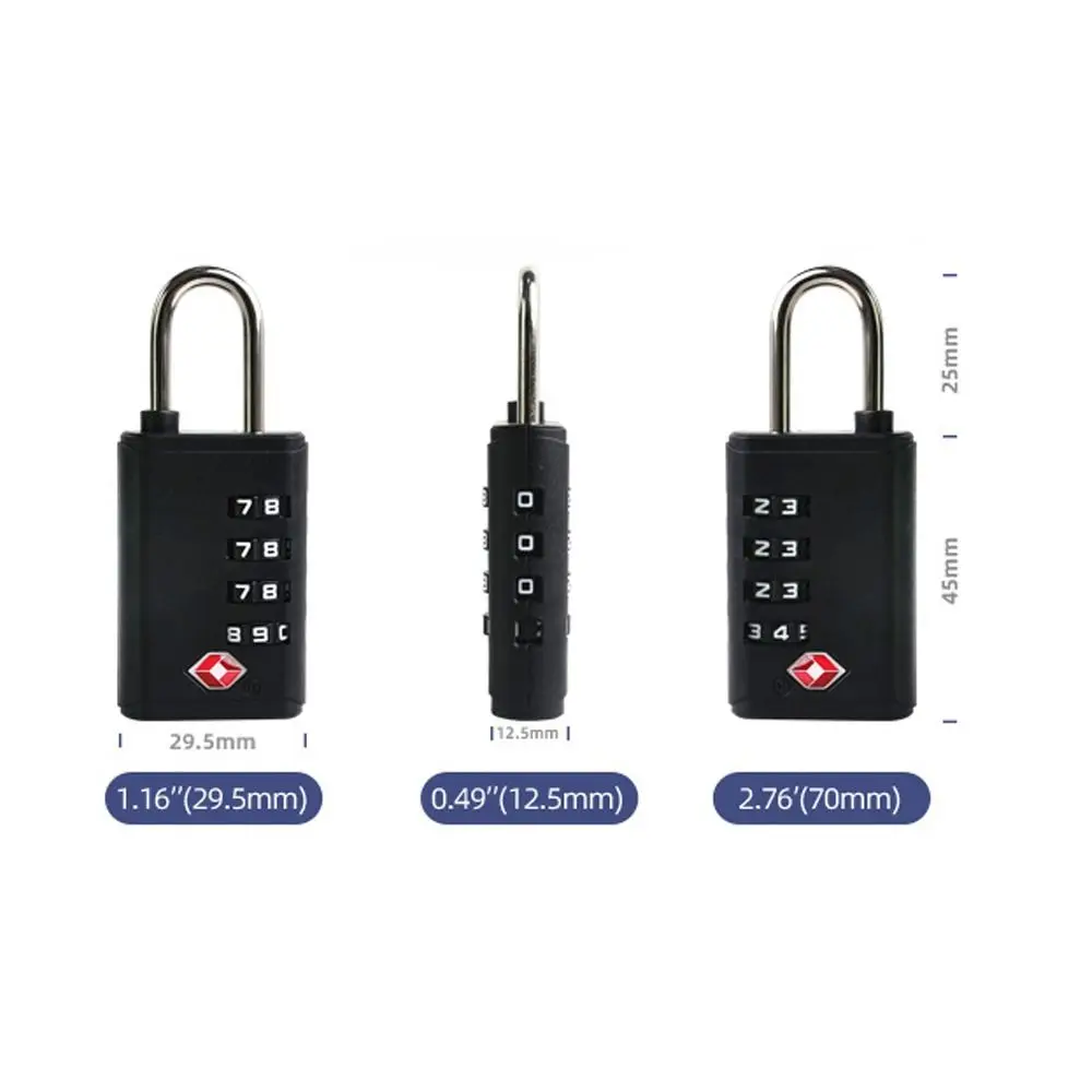 New TSA 4 Digit Combination Lock Portable Anti-theft Customs Password Lock for Travel Suitcase Luggage Coded Lock Security Tool
