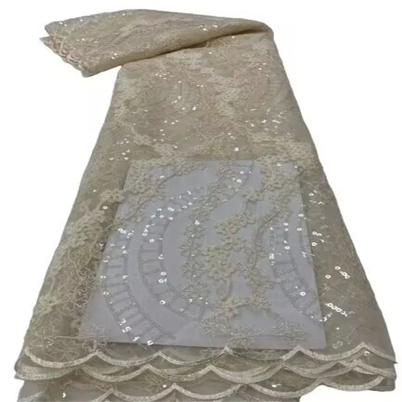 

Yellow African Sequins Lace Fabric blue High Quaity Sequence Fabric Embroidery French Tulle Mesh Lace Fabric for Nigerian Party