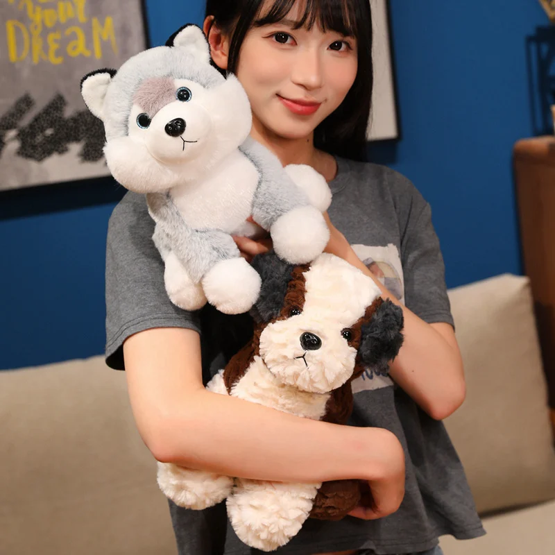 26cm Super Soft Saint Bernard Husky Teddy Dog Plush Toy Cute Animal Pillow Creative Home Decor Birthday Christmas Gift