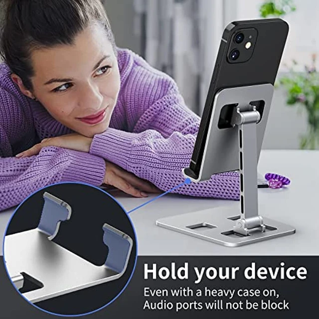 UGREEN Cell Phone Stand Adjustable Aluminum Mobile Phone Holder for Desk  Compatible for iPhone 12 Pro Max 11 X SE XS XR 8 Plus 6 7 6S, Samsung  Galaxy Note20 S20 S10