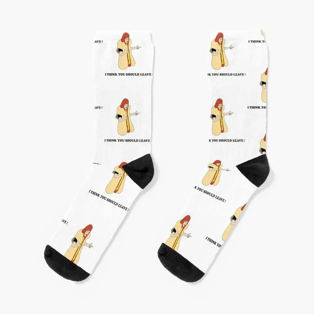 

Hot Dog Car Crash I think you should leave Tim Robinson Socks golf crazy kawaii Man Socks Women's