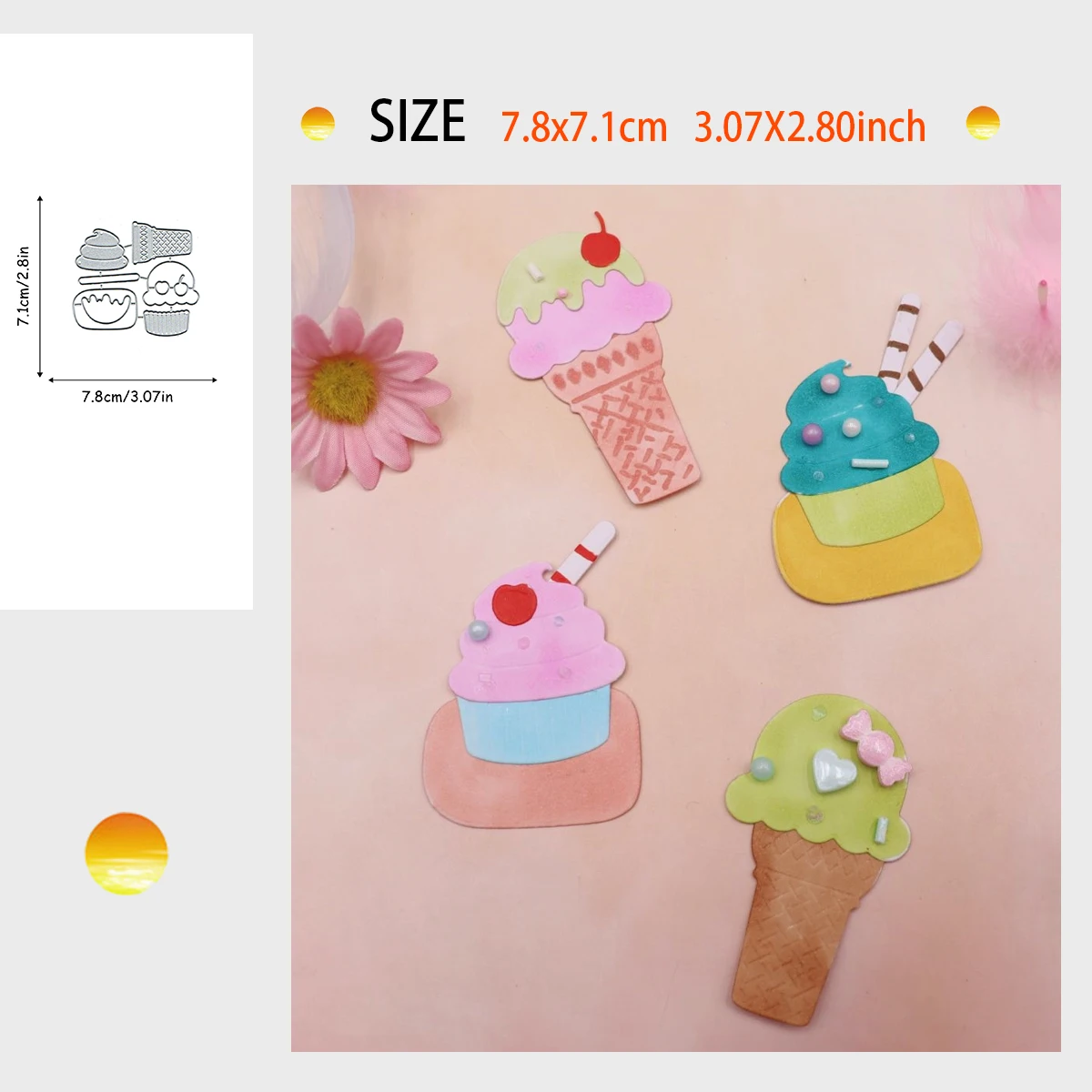 

Dessert ice cream cake crafts knife mold scrapbook handbook making tools carbon steel mold die cutting 2024 new arrival