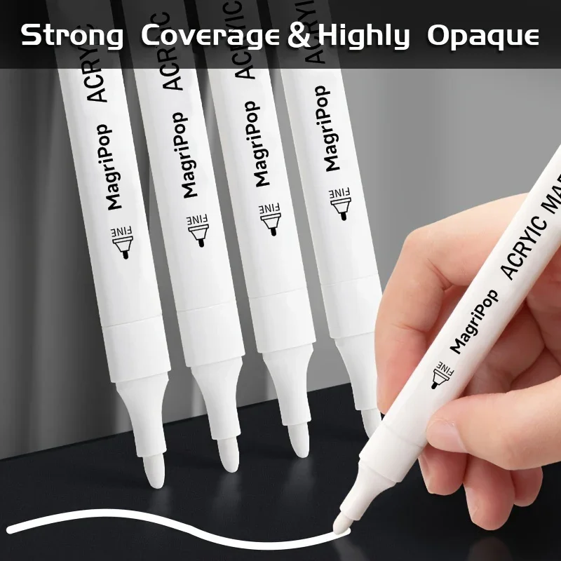 5pcs White Acrylic Markers 4