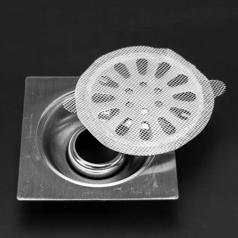 10PCS disposable shower drain hair catcher Mesh Stickers Anti-blocking kitchen sink filter strainer Bathroom Accessories