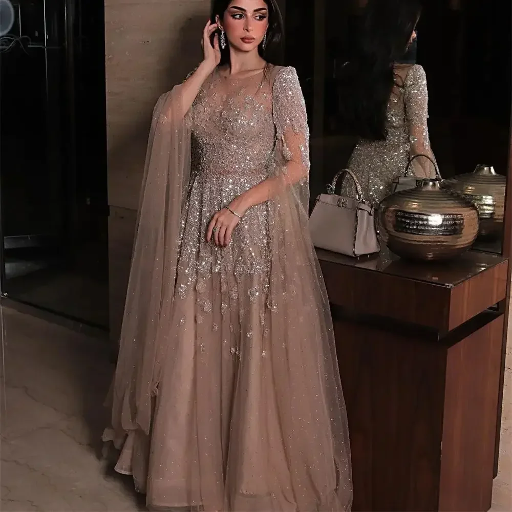 Purple Shiny Vintage Fashion Elegant Exquisite Beading Long Tulle Prom Gown Evening Gown Party Dress gh3412