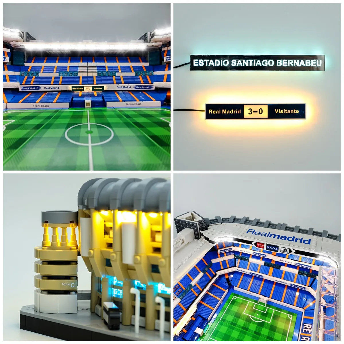 Illuminated LED Light Set for Building Block Stadium Display