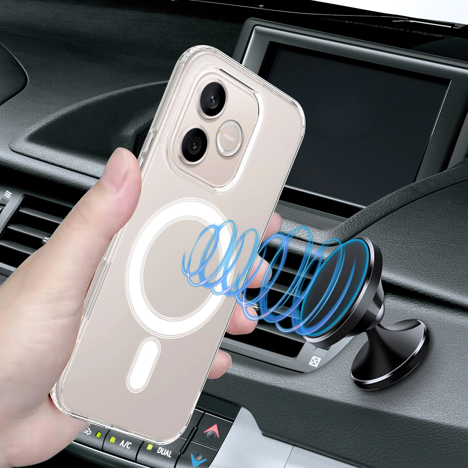Shockproof Transparent Acrylic Back Case - Magnetic PC Hard Protective Cover