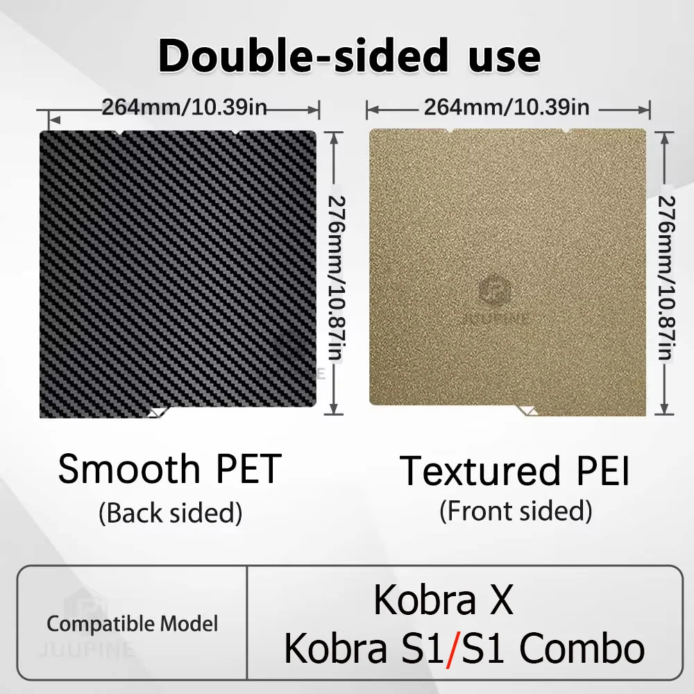 KX 글레이셔 콜드 플레이트 Anycubic Kobra S1 플레이트용 Pei 시트 264x276 PEI 텍스처 쿨 플레이트 Kobra S1 Kobra X Kobra4 이미지 2