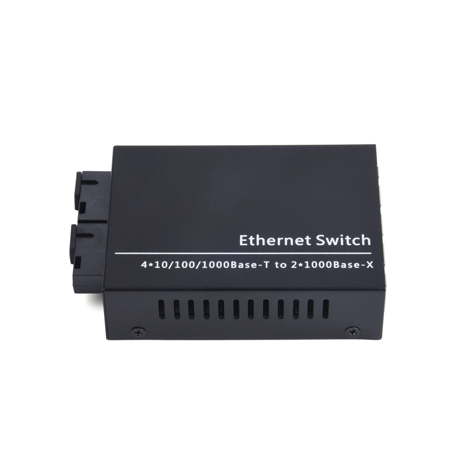 1Pcs Gigabit Fiber Optical Media Converter Switch 10/100/1000M Single Mode 2 Fiber to 4 RJ45 UPC/APC SC-Port Transceiver Kit