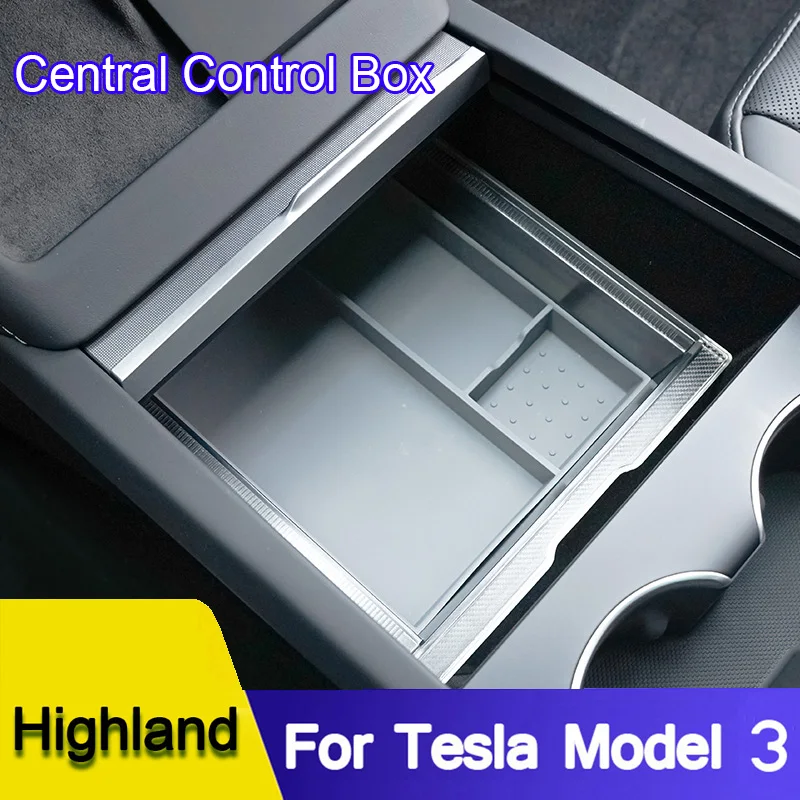 for Tesla Model 3 Highland 2024 Console Armrest Storage Organizer Interior Storage Box Organizer Interior Replacement Accessorie car interior console armrest storage box organizer holder for volkswagen cc