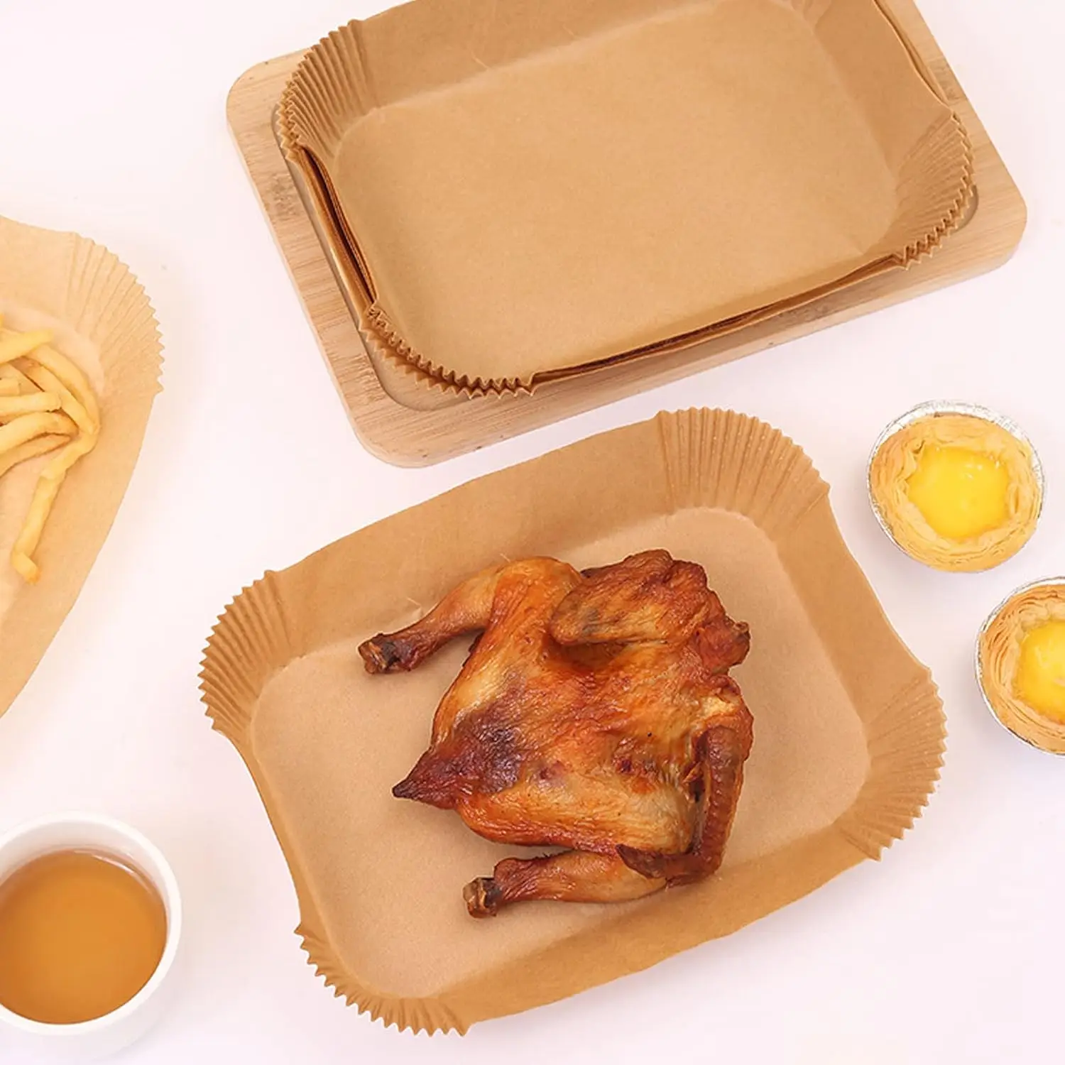 Air Fryer Paper Liners Non-Stick Oilproof Baking Paper Heat-Resistant Parchment Paper for Air Fryer Oven Steamer Microwave