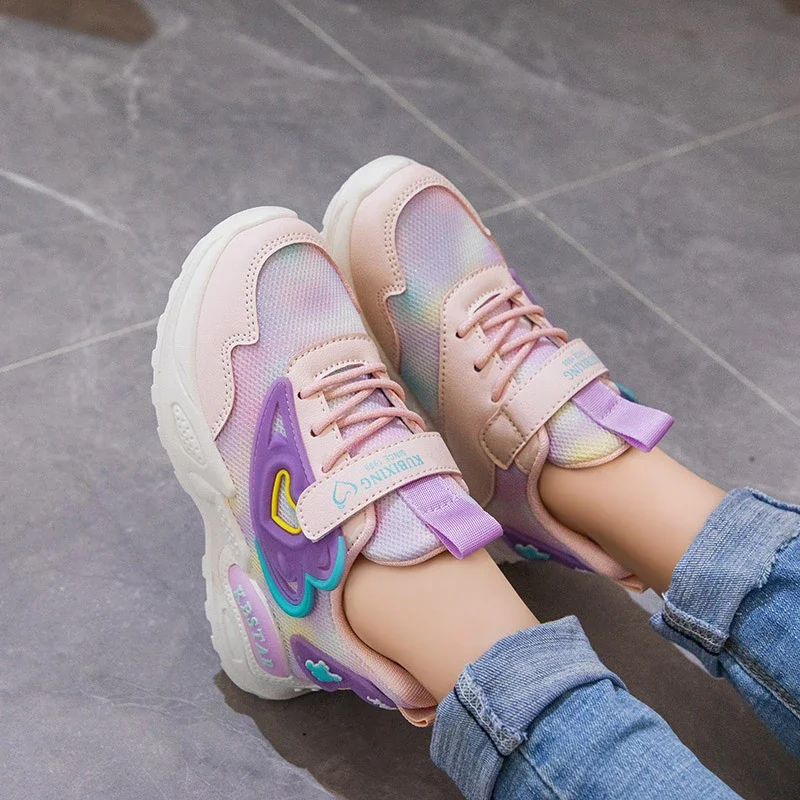 Breathable Mesh Kids Running Shoes for Girls Autumn