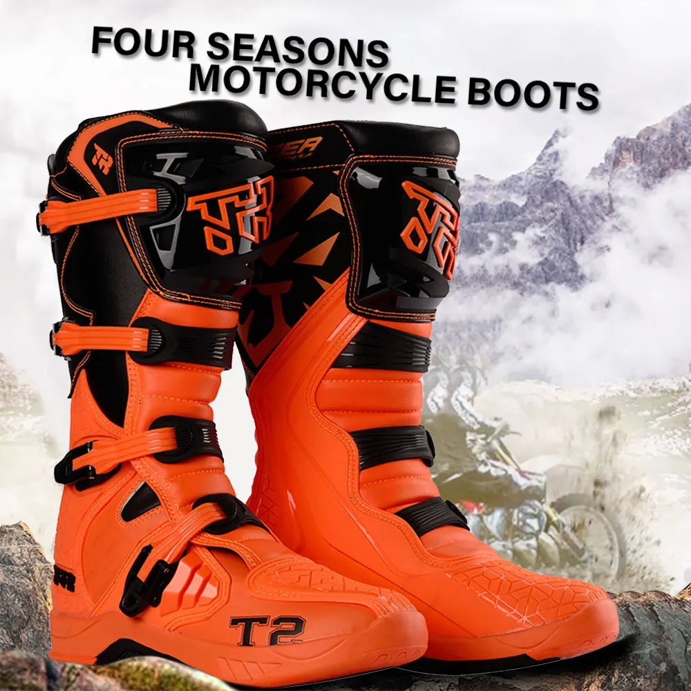 Motorcycle Shoes Motorcycle Boots Motocross Boots Motorcycle Enduro Riding Mx Moto Cross Botas Motorbike Motorboats Shoes Racing Men&kids MTB Downhill Boots