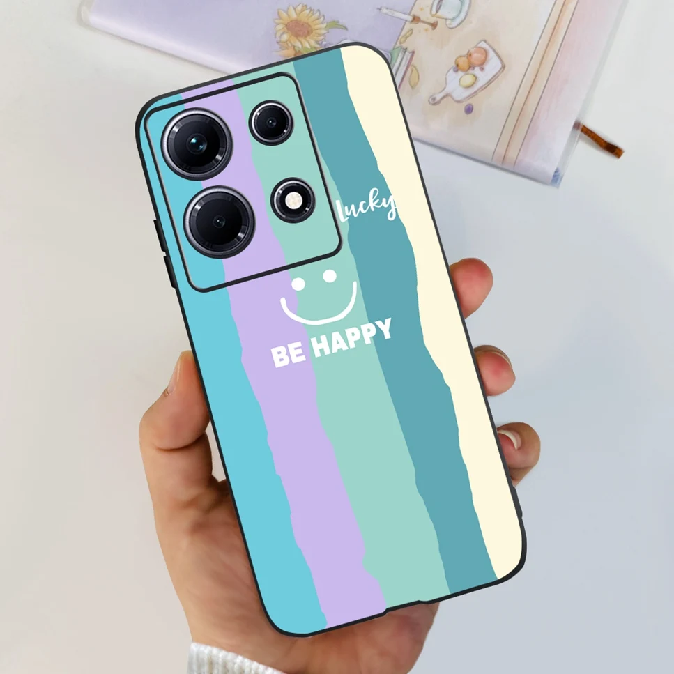 Black Silicone Cute Cat Cartoon Painted Case - Fashionable Protective Bumper Cover