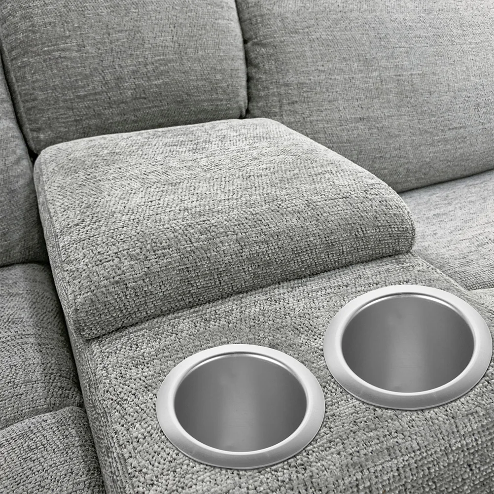 2 Pcs Sofa Cup Holder Handles Replacement Accessory Drinks Stainless Steel