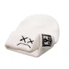 Beanie, Knitted Hat, hip-hop style, Embroidered Knitted Hat With Sad Expression, Warm Woolen Hat for Men and Women Cap 3