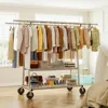 Clothes Rack Heavy Duty Loads 650LBS, Clothing Racks for Hanging Clothes, Rolling Clothing Rack With Shelves 6