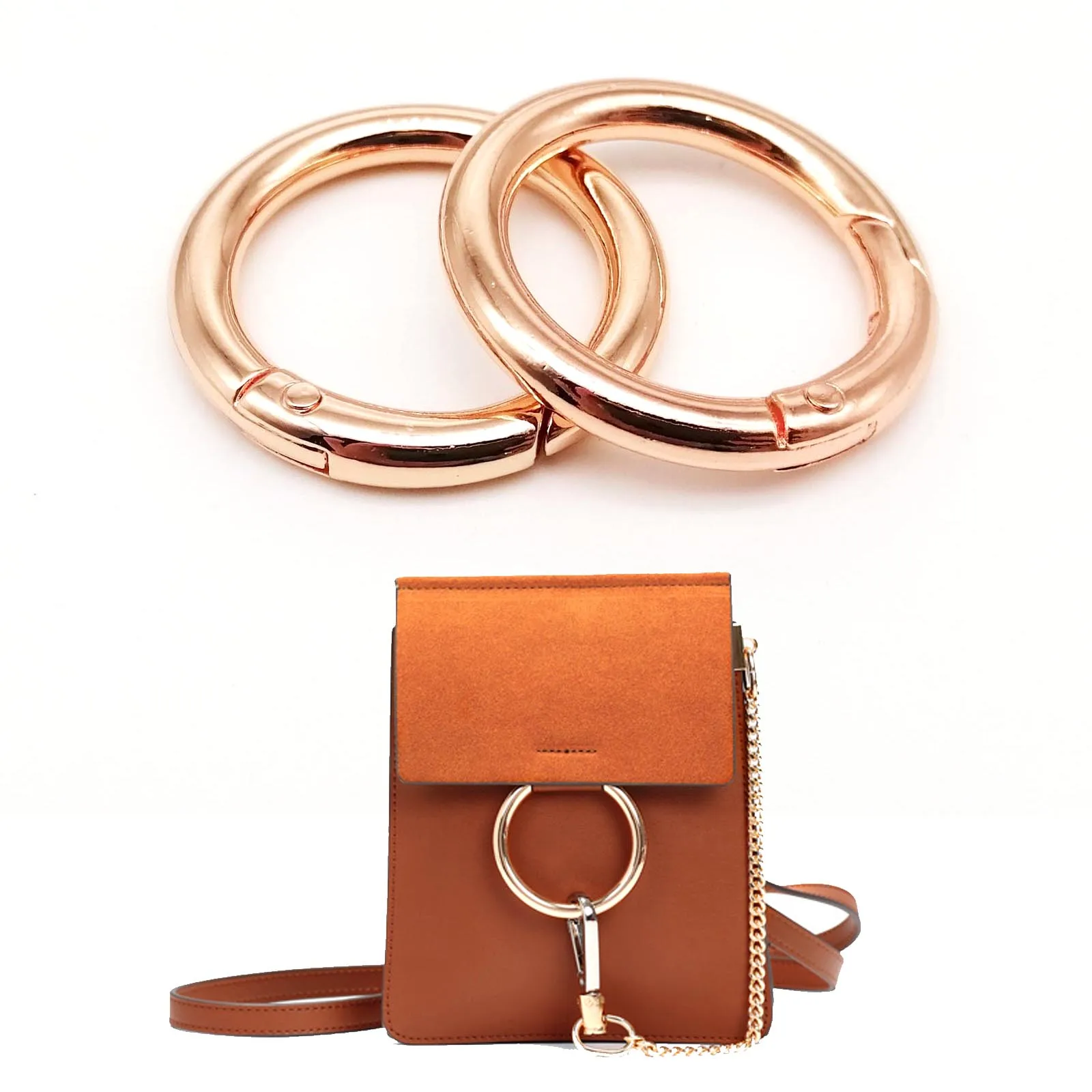 Metal Keyring Spring Gate O Ring Openable Clasp 5pcs Leather Bag Belt Strap Buckle Dog Chain Snap Clasp Pendant Trigger DIY