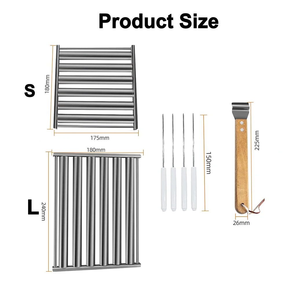 BBQ Tools Rolling Hot Dog Grill Stainless Steel Sausage Rack Kitchen Outdoor Camping Disassembled Barbecue Clip