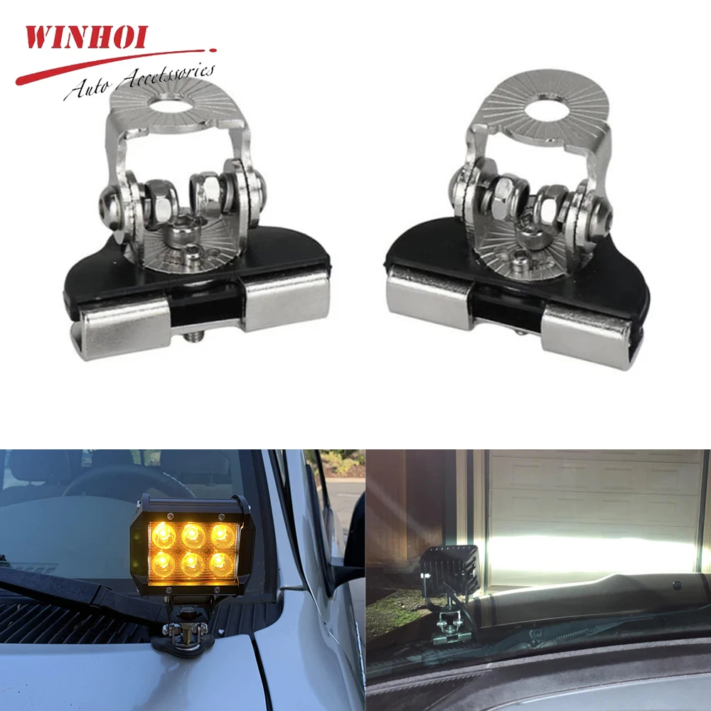

LED Work Light Bar Mounting Bracket Stainless Steel Adjustable Pillar Hood Led Work Light Mount Bracket Clamp Holder for Offroad