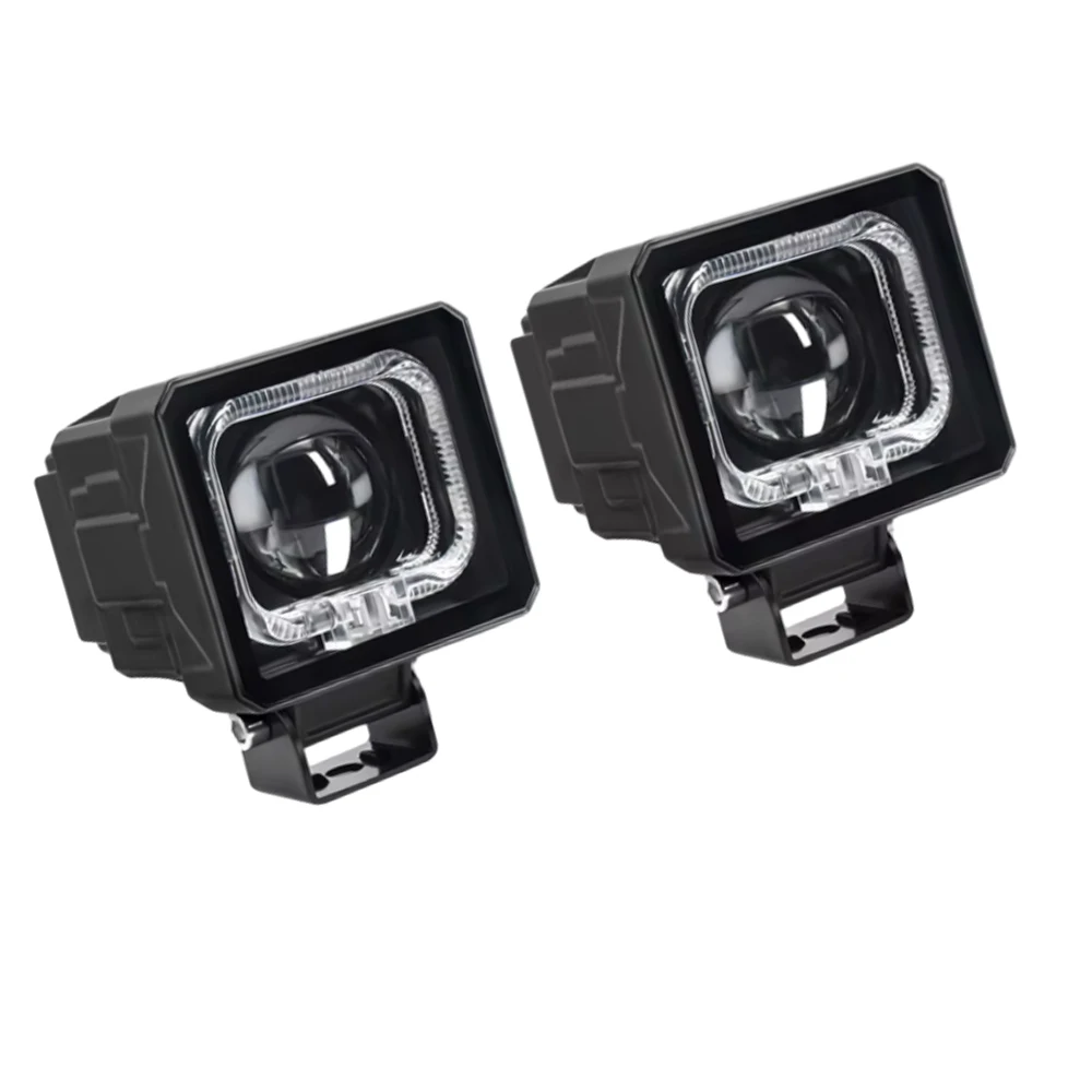 2개 LED 프로젝터 스포트라이트 안개등 운전등 알루미늄 합금 화이트/레드/블루 LED 작업등 헤드라이트 DRL 자동차 트럭 SUV용