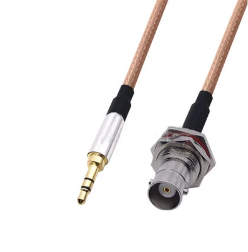 RG316 Cable 3.5mm to BNC coaxial headphone plug to BNC male and female surveillance DVR speaker audio cable