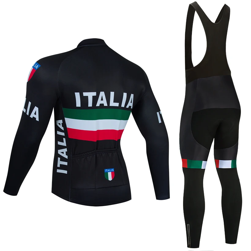 Winter ITALIA 2025 Long Cycling  Jersey Bike Jacket Maillot Pants Set UAE Team Ropa Ciclismo Thermal Fleece Bicycle Clothing 3