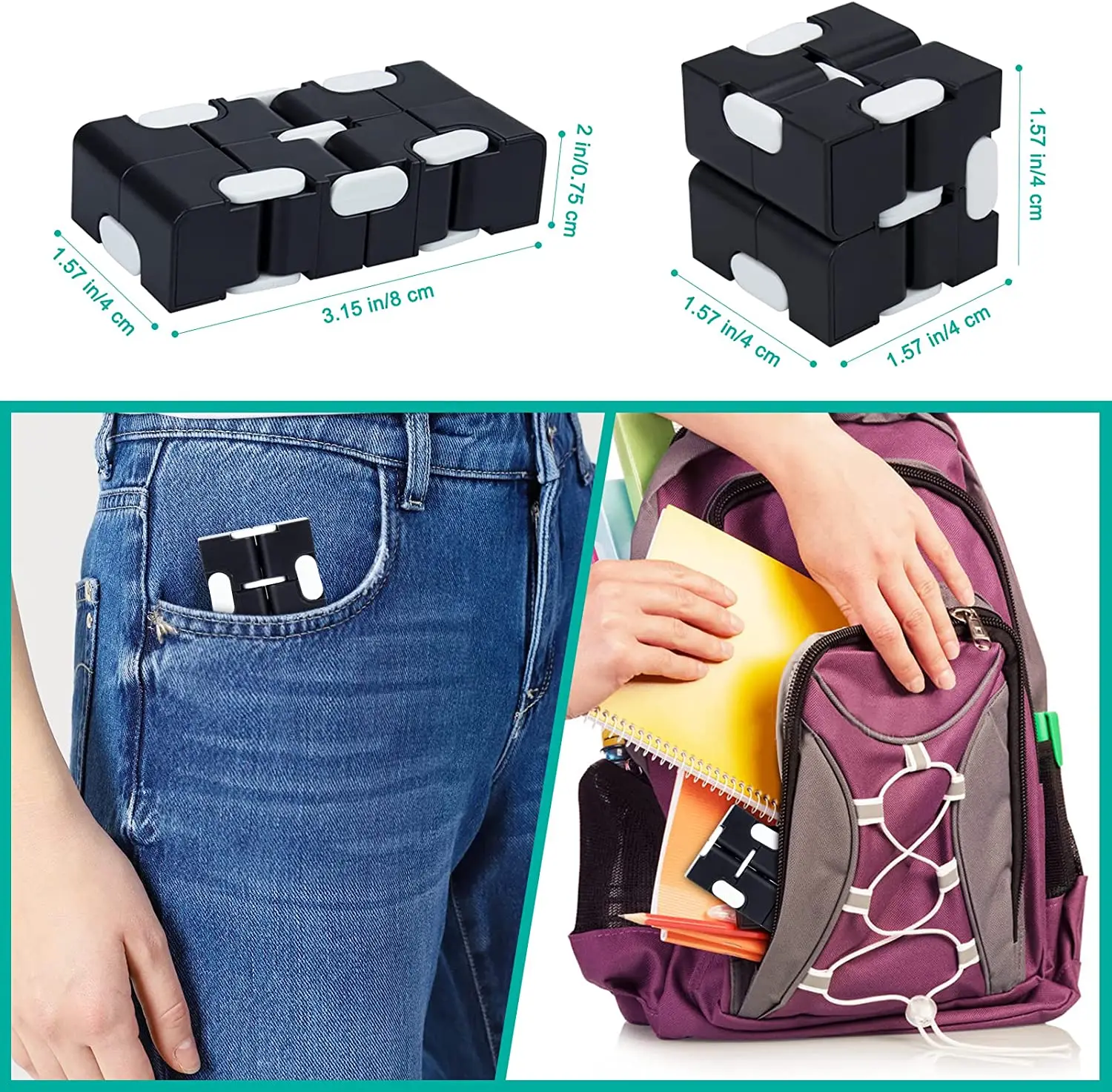 Infinity Cube Fidget Sensory Toy Mini Puzzle Cube Toy Stress Anxiety Relief Magic Puzzle Flip for ADHD Autistic Kids Adult