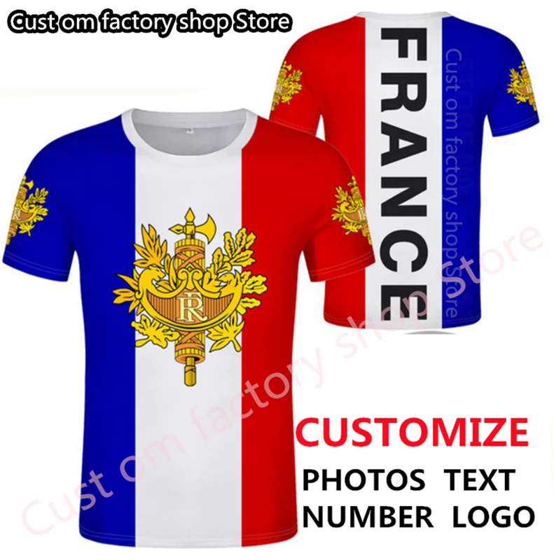 

France t shirt DIY Free Custom Name Number t-shirt French Nation Flag Republic Fr print text photo clothes