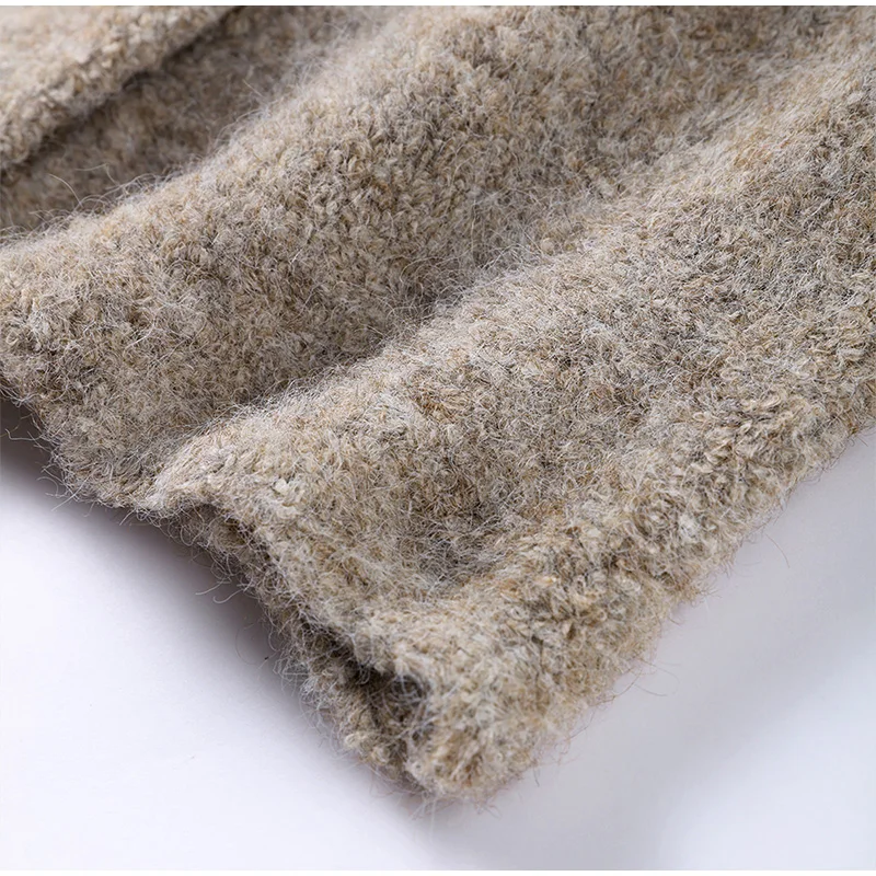 Cárdigan vintage con botones de flores 3D para mujer, suéter informal de felpa gruesa con solapa y botonadura sencilla, prendas de punto versátiles para otoño.