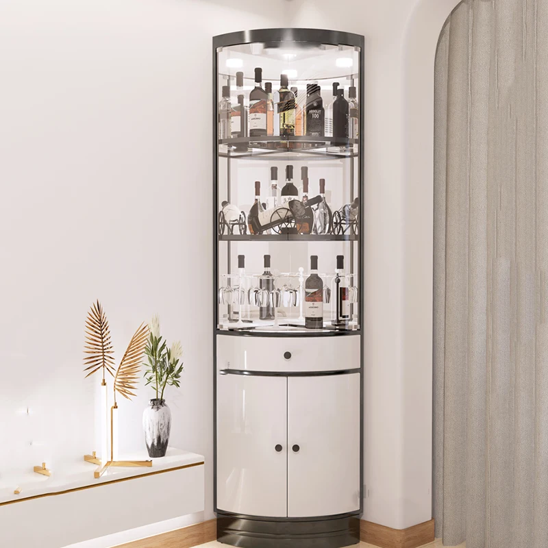 Showcase Corner Display Cabinet Coffee Shelves Decoration Home Bar Cabinet Open Storage Witryna Szafka Szklana Bar Furniture
