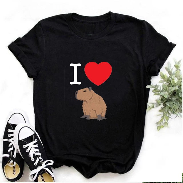 Camiseta capivara kawaii infantil, roupas de desenhos animados infantis,  capivaras fofas, camiseta de amor para bebê, top casual para menino e  menina - AliExpress