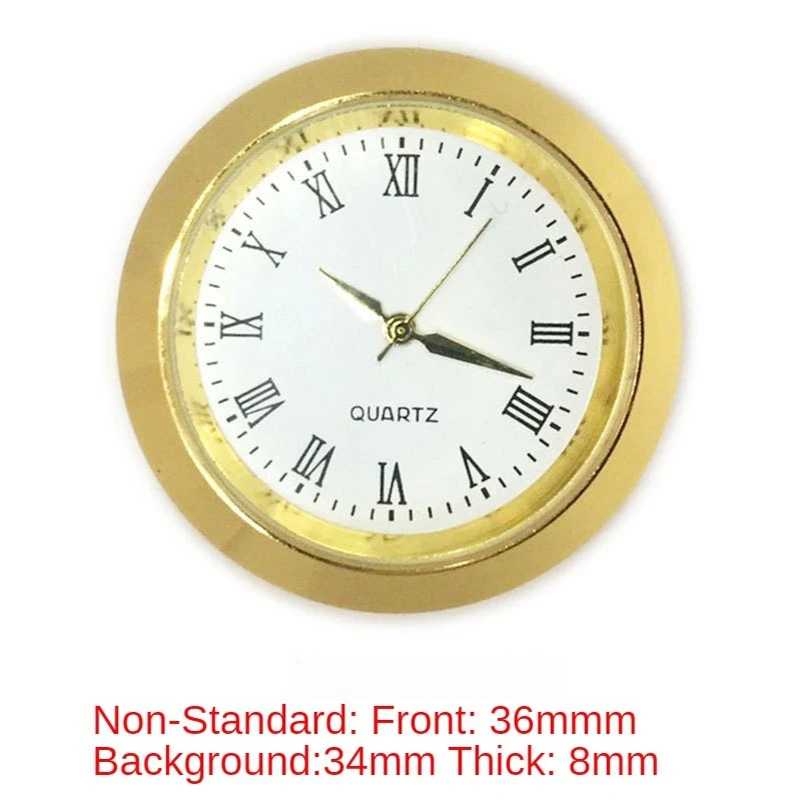 1pcs Gold Rim Diameter 35mm Insert Quartz Clock For Built - In Insert ...
