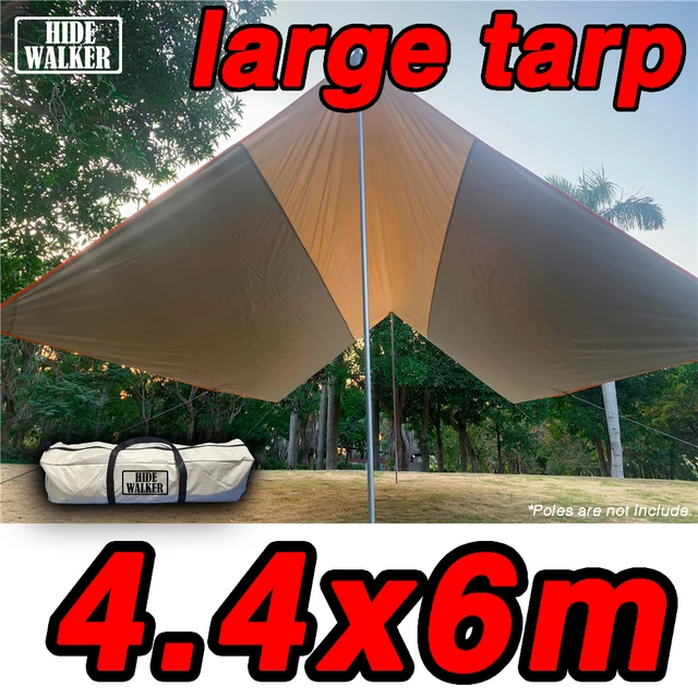 4,4X6M Nagy Tarps Nagyteljesítményű Vízálló Ponyvás Nagy, 4X5 Napellenző Sátor Kültéri Kemping Túlméretezett 4X6 Tarp 210D Oxford