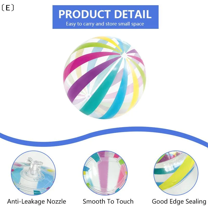 Colorful Inflatable PVC Ball with Dots and Stripes - Fun Toy for Kids' Pool Parties and Indoor/Outdoor Games