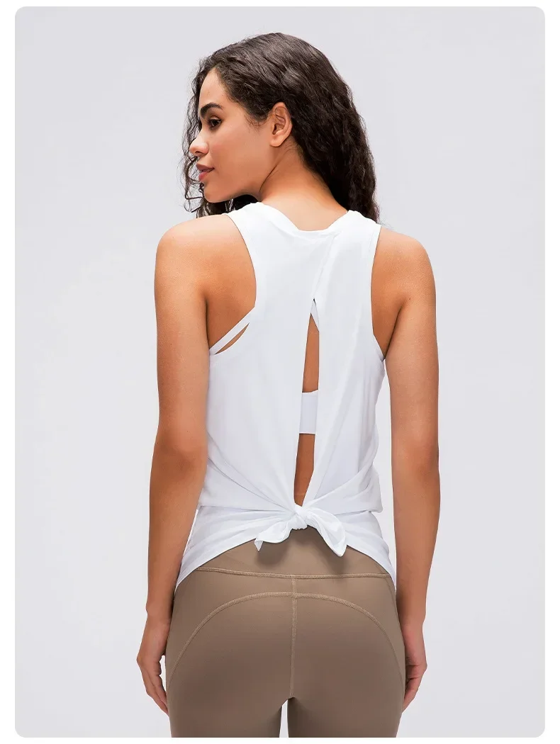 Lemon Activewear Naked-Feel Athletic Vest Open Back Yoga 4 way stretch fabric Sexy Sleeveless Blouse Sport Fitness Tank Tops