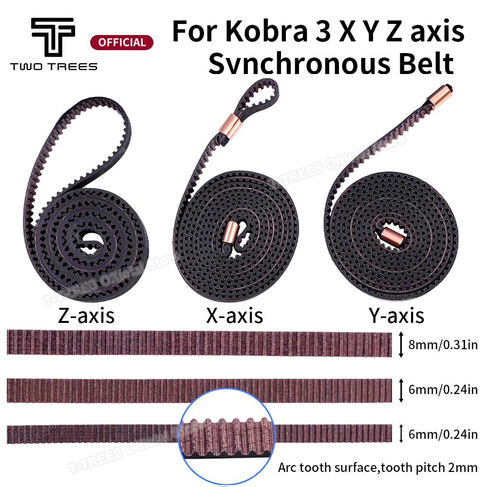 3D-Zahnriemen für Kobra 3 Combo Synchronriemen Kobra 3 X Y Z 6 mm/8 mm Breite Riemen 3D-Drucker Ersatzteile für Kobra 3