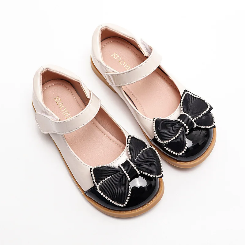 

Girl Shoes Fashion Pearl Bowknot Children Kids Leather Shoes Spring Autumn Breathable Non-slip Toddlers Causal Flats Mary Janes