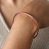 Simple Round Women's Stainless Steel Bracelet Rose Gold Color Silver 5 Sizes High Quality Gold-plated Bangle Jewelry Wholesale 5