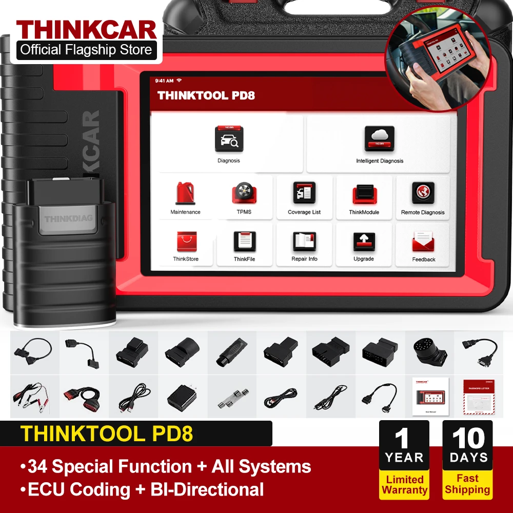 THINKCAR Thinktool PD8 Professional Car Diagnostic Tools 34 Reses ECU Coding  Active Test Obd Auto Scanner Full System Free|Code Readers  Scan Tools| -  AliExpress