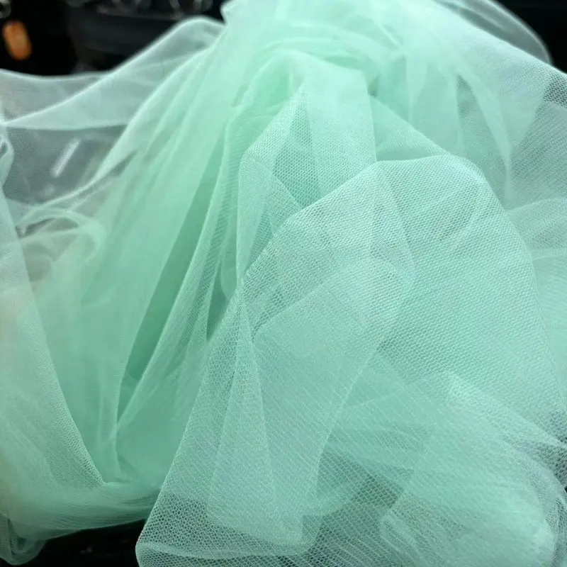 Versatile Green Soft Tulle Fabric for Elegant Decorations & Apparel