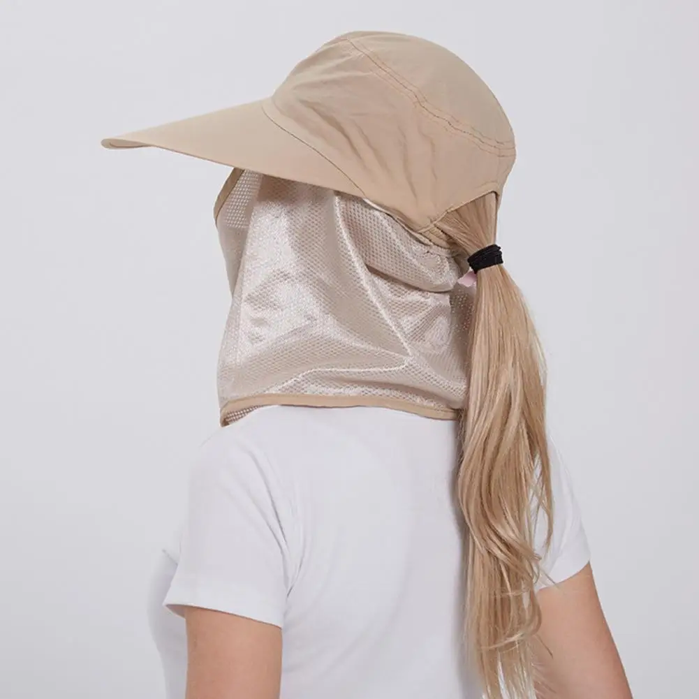 Anti-UV Ponytail Hole Women Summer Hat with Windproof Strap Women Headdress  - AliExpress