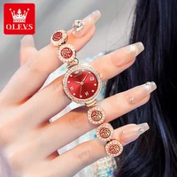 OLEVS 5630 Women Watch Luxury Brand Diamond Watch Date Waterproof Clock Quartz Watch Exclusive Blessing Bracelet Women Watch 1