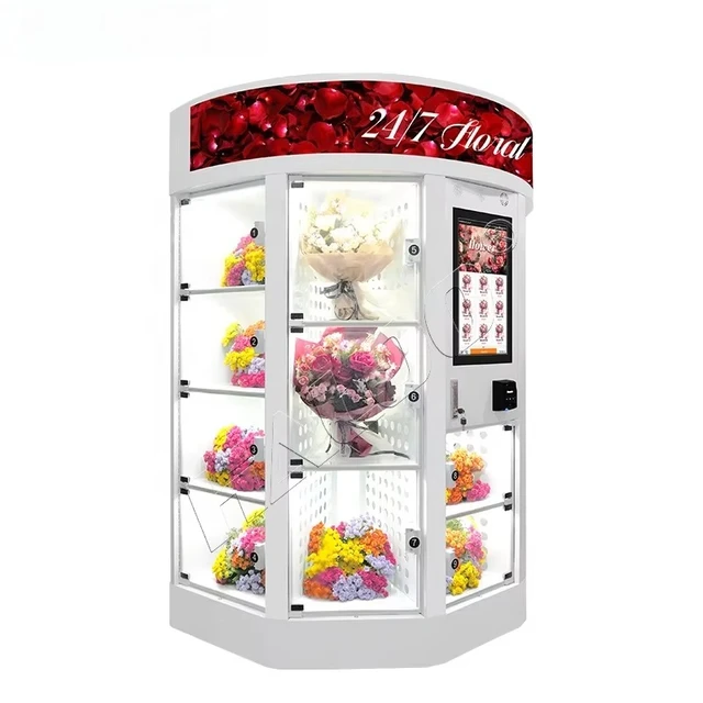 24/7 Smart Flower Vending Machine with Cooling System Flower-Shaped Fresh Bouquets Dispenser for Retail Spaces 2
