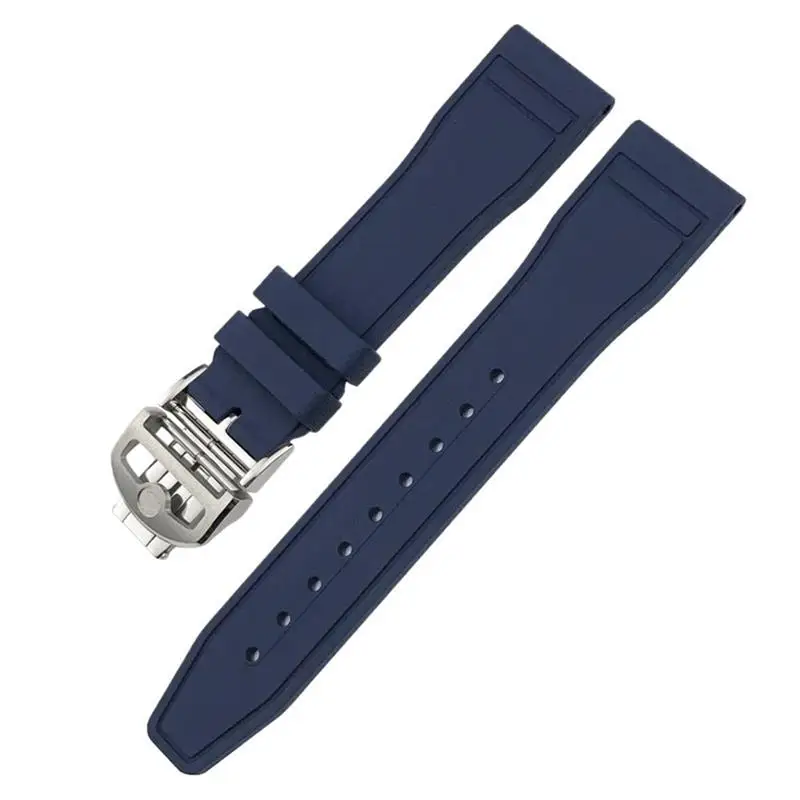 SCHIK Soft Fluororubber FKM Watchbands 20mm 21mm 22mm For IWC Big Pilot Portofino Natural Rubber Watch Strap Tools